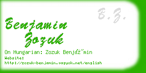 benjamin zozuk business card